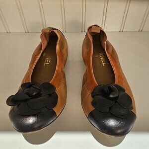 CHANEL Classic Two Tone Ballet Slipper Size 6